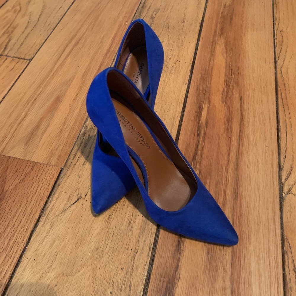 Christian Soriano deep blue 4 inch heels